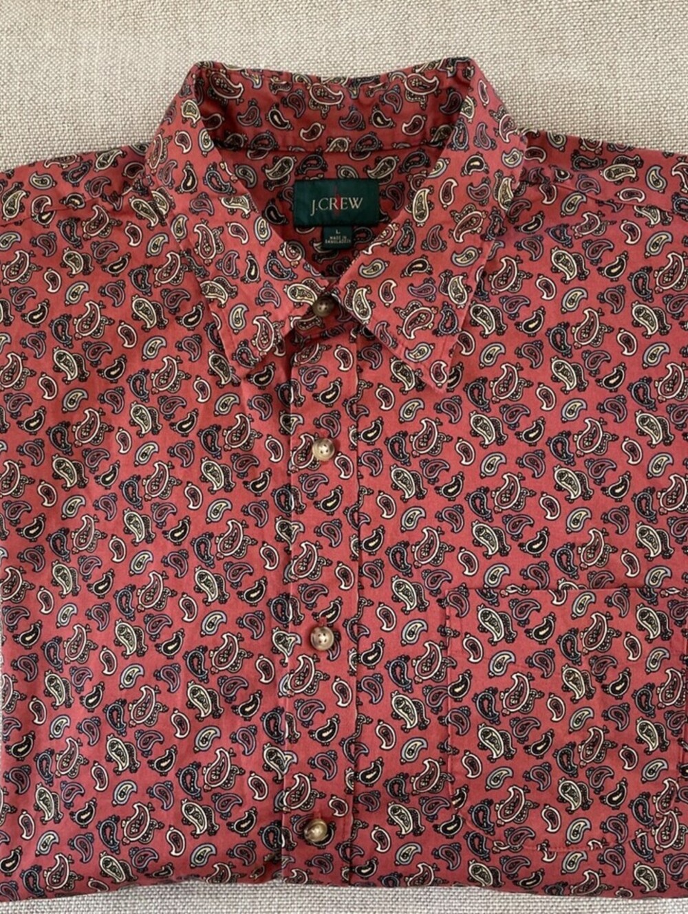 J. Crew Vintage Twill Shirt Paisley Print Multicolor L
